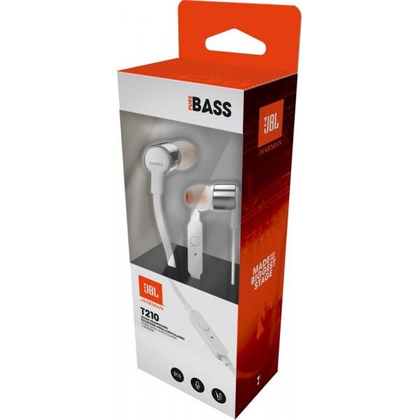 Auriculares JBL T210 cinzento