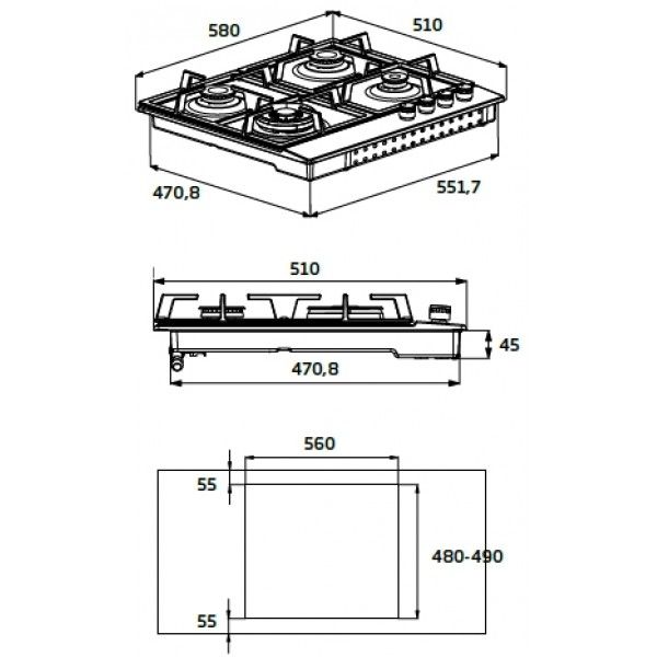 Placa Beko HIAW 64225 SX Placa Beko HIAW 64225 SX