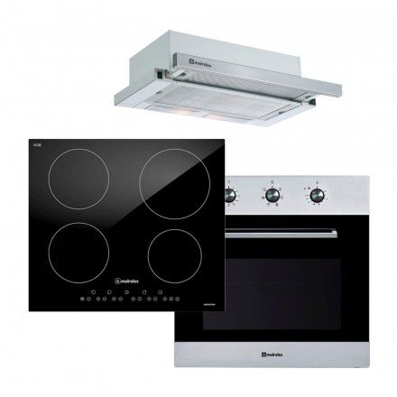 CONJUNTO MEIRELES Forno MF 7606 X + Placa MI 1500 + Exaustor MET 161 X