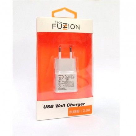 Carregador Tech Fuzzion USB 2A White