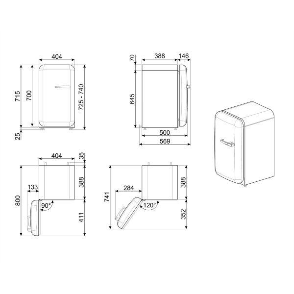 Frigorfico mini-bar Smeg FAB5LWH5