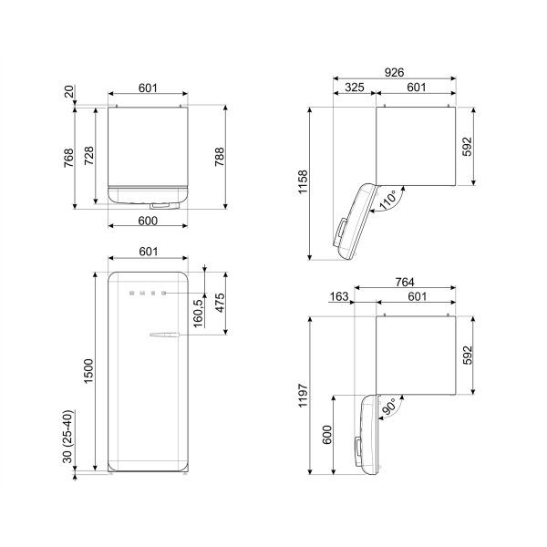 Frigorfico Smeg FAB28LWH5