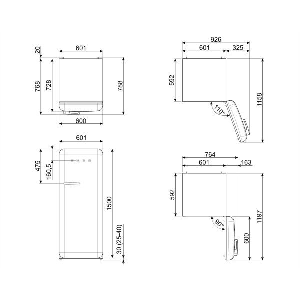 Frigorfico Smeg FAB28RYW5