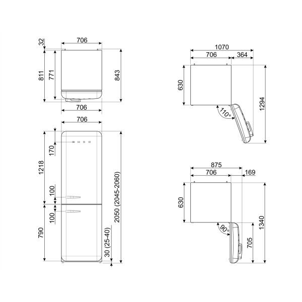 Frigorfico Combinado Smeg FAB38RRD5