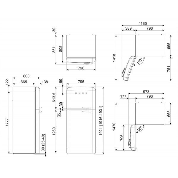 Frigorfico Smeg FAB50LBL5