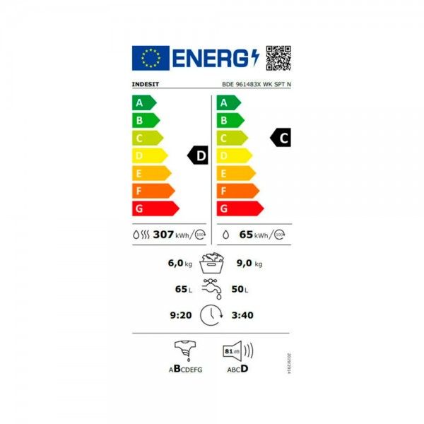 Mquina de Lavar e Secar Roupa INDESIT BDE 961483X WK SPT N