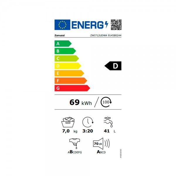 Mquina de Lavar Roupa de Encastre ZANUSSI ZWI712UDWA