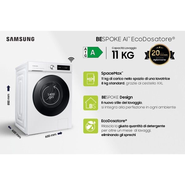 Mquina de Lavar Roupa SAMSUNG WW11BB744DGWS3