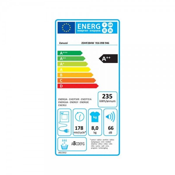 Mquina de Secar Roupa ZANUSSI ZDHF284W