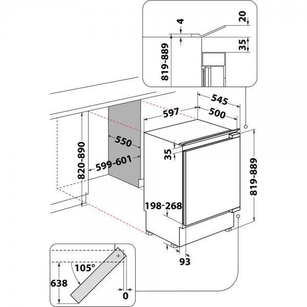 Mini - Frigorfico de Encastre WHIRLPOOL WBUF011
