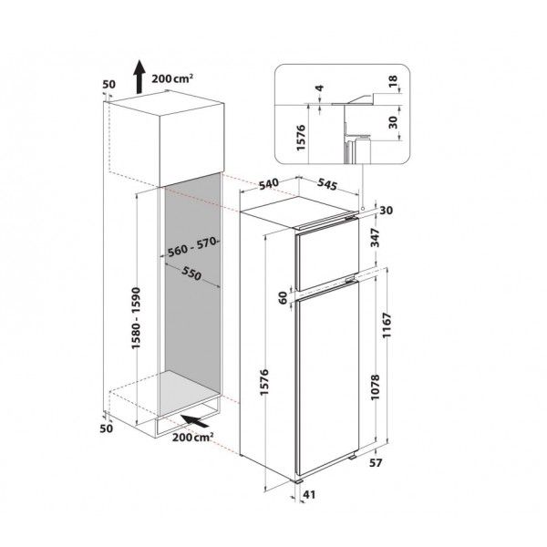 Frigorífico de Encastre HOTPOINT T 16 A2 D/HA Frigorífico de Encastre HOTPOINT T 16 A2 D/HA