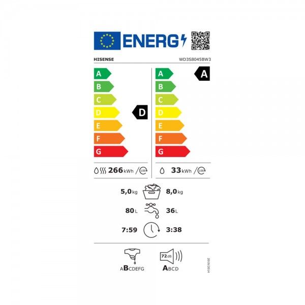 Mquina de Lavar e Secar Roupa HISENSE WD3S8045BW3