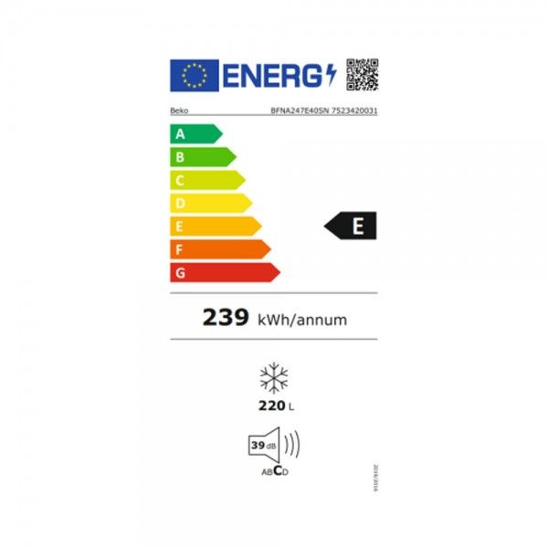 Arca Congeladora Vertical de Encastre BEKO BFNA247E40SN