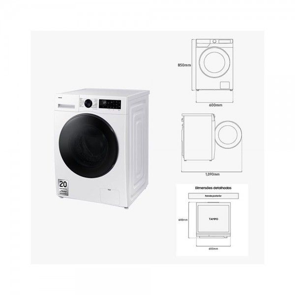 Mquina de Lavar e Secar Roupa AI Eco Bubble SAMSUNG WD90DG5B15BEEP