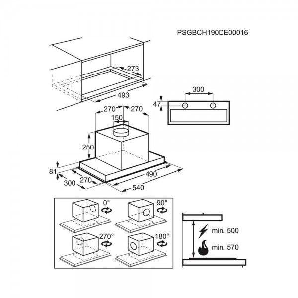 Exaustor de Encastre AEG DGE5661HM