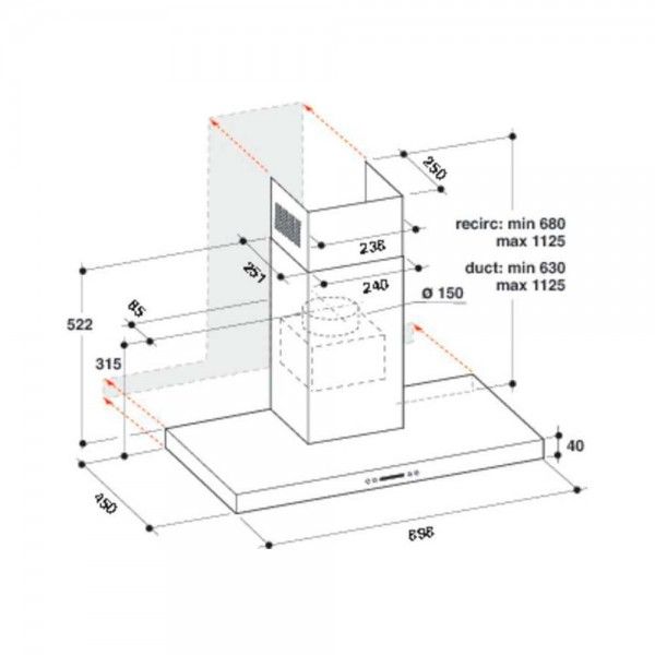 Exaustor Whirlpool WHBS 93 F LE X