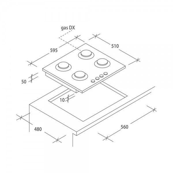 Placa a gs Candy CHW 6BR4WX