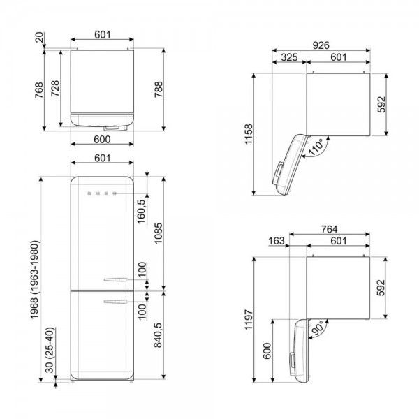 Frigorfico Combinado Smeg FAB32LRD5