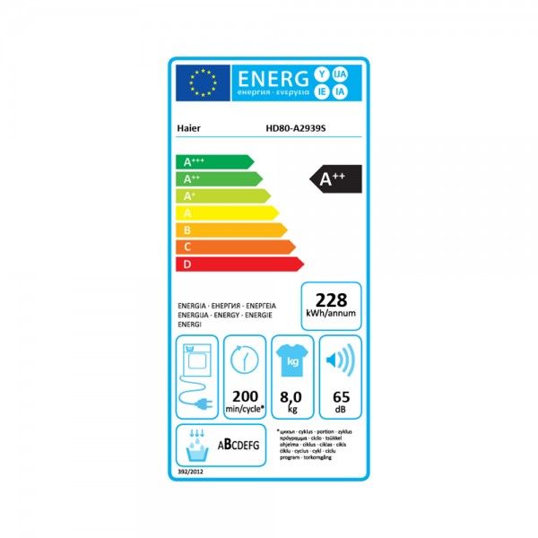 Máquina de Secar Roupa HAIER HD80-A2939-S Máquina de Secar Roupa HAIER HD80-A2939-S