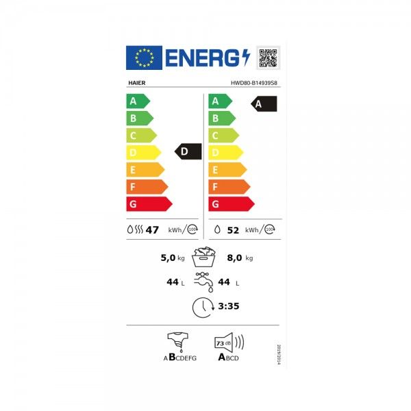 Mquina de Lavar e Secar Roupa HAIER HWD80B14939S8-IB