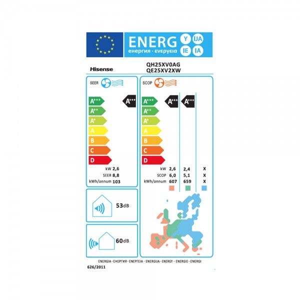 Ar Condicionado HISENSE Energy Pro X QH25XV0A (Unidade Interior e Unidade Exterior)