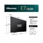 TV HISENSE 100"100E7NQ (QLED ULTRAHD 4K - SmartTV - 254 cm)