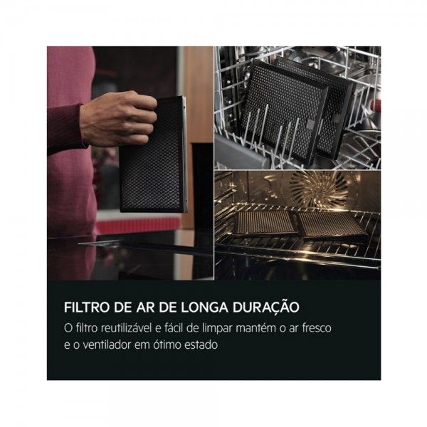 Placa de Indução com Exaustor AEG TH84CB03FB Placa de Indução com Exaustor AEG TH84CB03FB