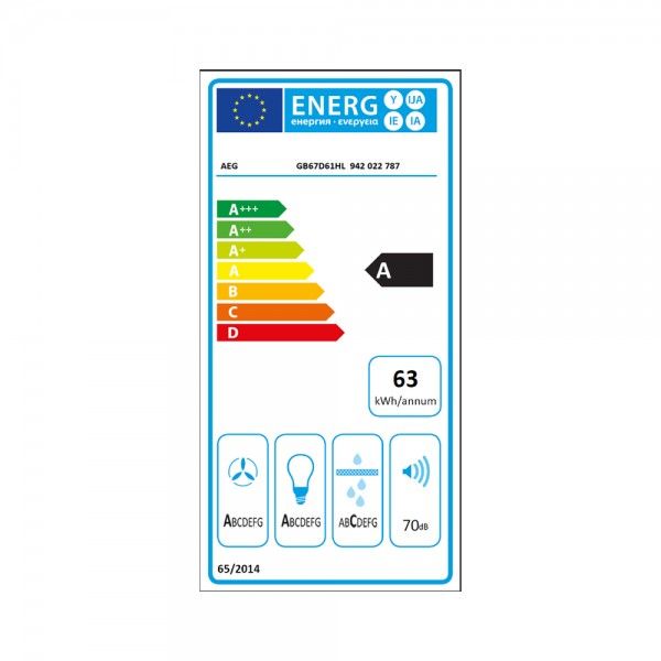 Exaustor de Parede AEG GB67D61HL Exaustor de Parede AEG GB67D61HL