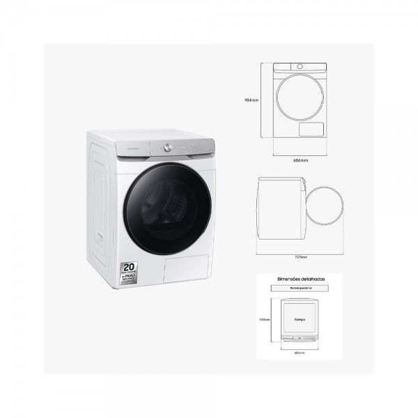 Mquina de Secar Roupa SAMSUNG DV16DG8600BWU3