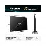 TV HISENSE 55" 55U7Q (MiniLED - 4K Ultra HD - SmartTV - 140 cm)