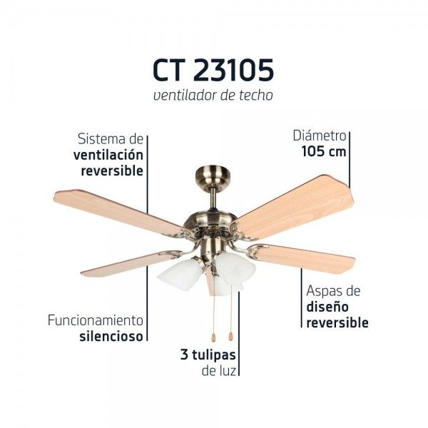 Ventoinha de Teto ORBEGOZO CT 23105 Ventoinha de Teto ORBEGOZO CT 23105