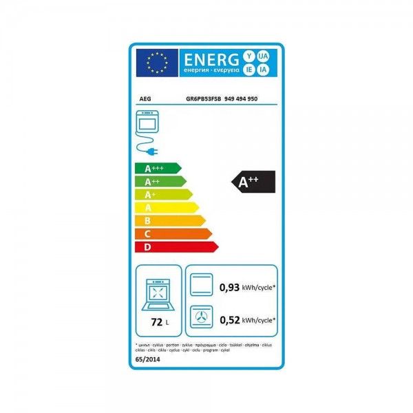 Forno de Encastre Multifunções AEG GR6PB53FSB Forno de Encastre Multifunções AEG GR6PB53FSB