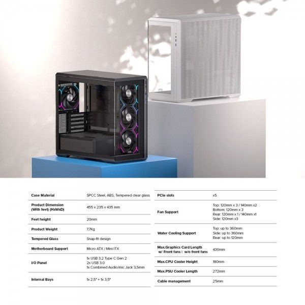 CAIXA MICRO-ATX EINAREX EXCS-ZM-800R-B CAIXA MICRO-ATX EINAREX EXCS-ZM-800R-B