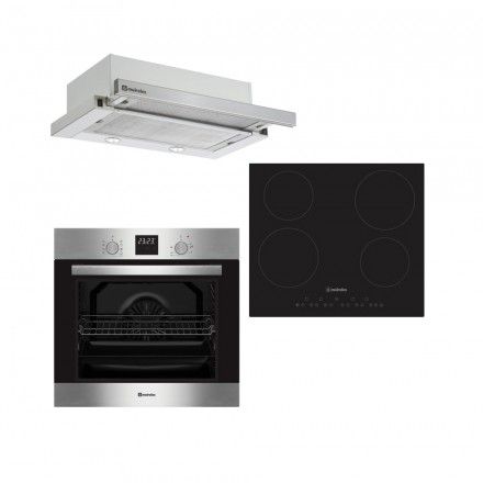 Conjunto MEIRELES Forno MF 8900 X + Placa Vitro MV 1601 + Exaustor MET MET161 X