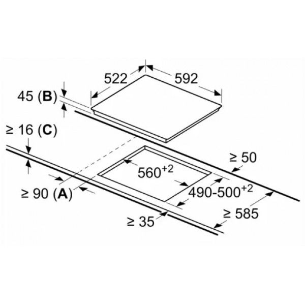 Placa Vitrocer�mica BOSCH PKK631BB8