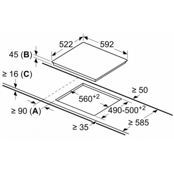 Placa Vitrocer�mica BOSCH Serie 6 PKK631FP8