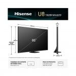 TV 85" HISENSE 85U8Q (Mini-LED - ULED 4K - SmartTV - 216 cm)