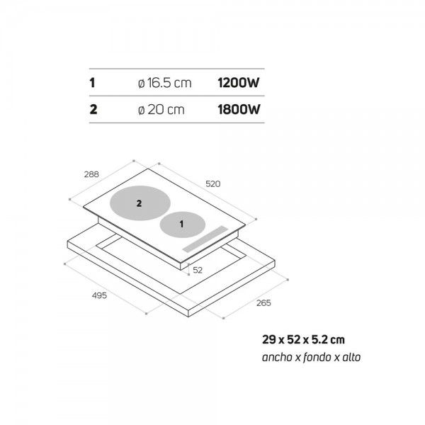 Placa Vitrocer�mica TAURUS V302MT