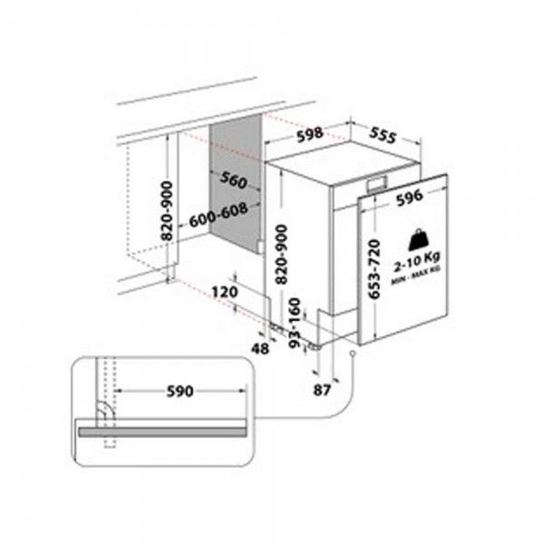 M�quina de Lavar Loi�a de Encastre WHIRLPOOL W0I D734L S