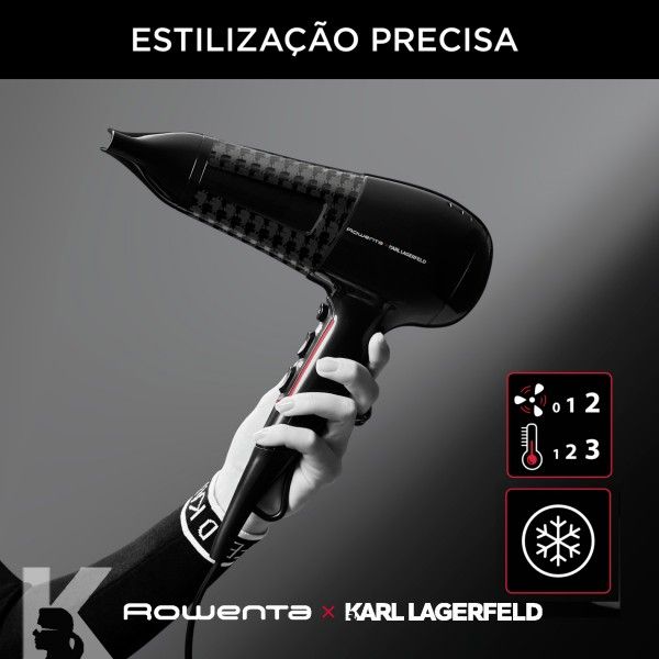 SECADOR DE CABELO ROWENTA X KARL LAGERFELD POWERLINE CV591LF0