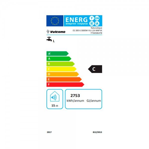 Termoacumulador El�trico VULCANO NaturaAqua ES 300 6 3000W VU L1X-NNFVX
