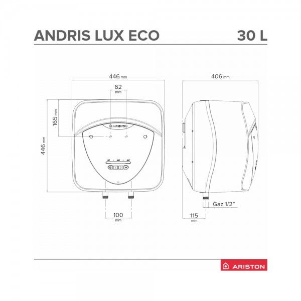 Termoacumulador ARISTON Andris Lux Eco 3100552 Termoacumulador ARISTON Andris Lux Eco 3100552