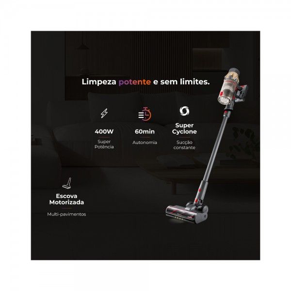 Aspirador Vertical FLAMA ProForce 60 Sem Fios 1645FL
