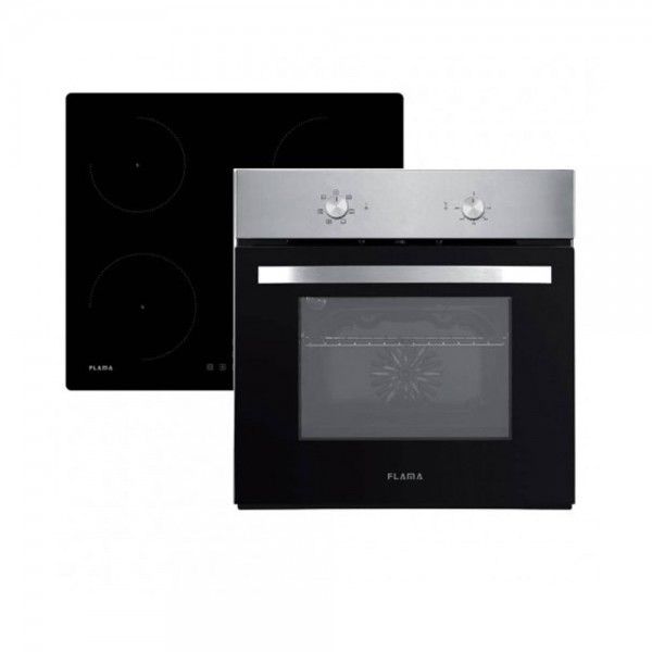 Conjunto Placa de Indu��o + Forno El�trico de Encastre FLAMA 9902FL