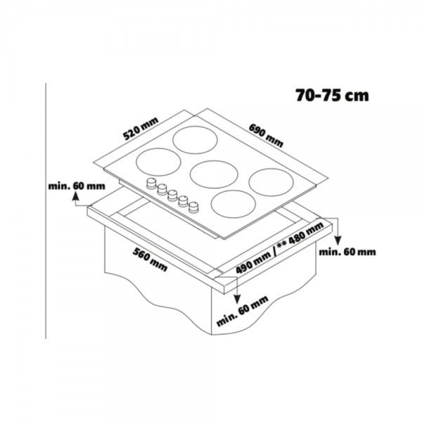 Placa a G�s MEIRELES MG4755X