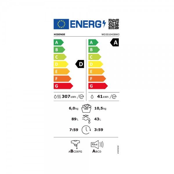 M�quina de Lavar e Secar Roupa HISENSE WD3S1043BW3