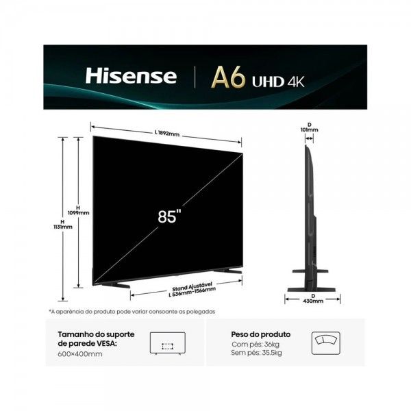 TV HISENSE 85