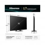 TV HISENSE 75" 75U7Q (Mini LED- 4K Ultra HD - Smart TV - 191 cm)
