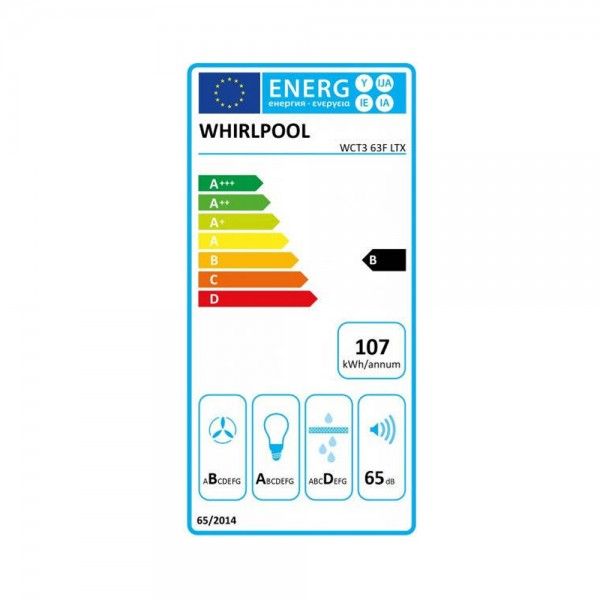Exaustor de Encastre WHIRLPOOL WCT3 63FLTX Exaustor de Encastre WHIRLPOOL WCT3 63FLTX