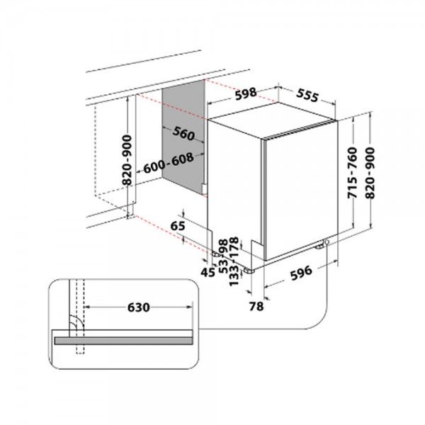 Máquina de Lavar Loiça de Encastre WHIRLPOOL WH8IPB14AM6L0 Máquina de Lavar Loiça de Encastre WHIRLPOOL WH8IPB14AM6L0